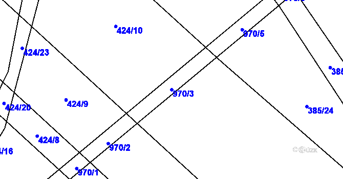 Parcela st. 970/3 v KÚ Slavětín u Načeradce, Katastrální mapa