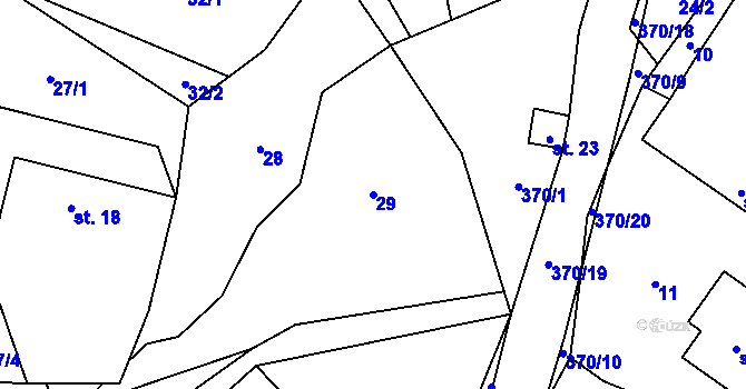 Parcela st. 29 v KÚ Zdiměřice u Načeradce, Katastrální mapa