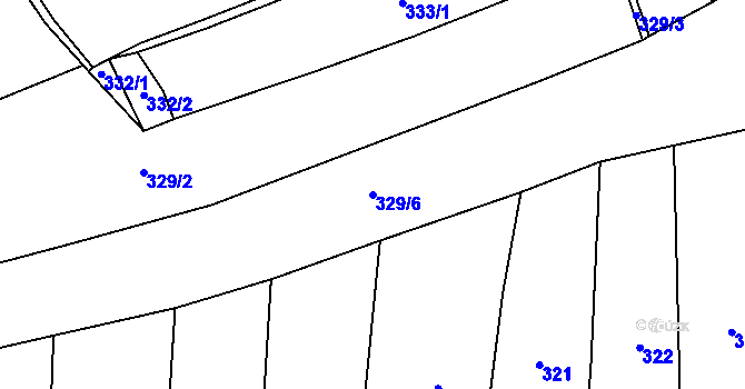Parcela st. 329/6 v KÚ Zdiměřice u Načeradce, Katastrální mapa