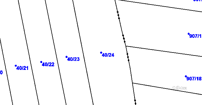 Parcela st. 40/24 v KÚ Kystra, Katastrální mapa