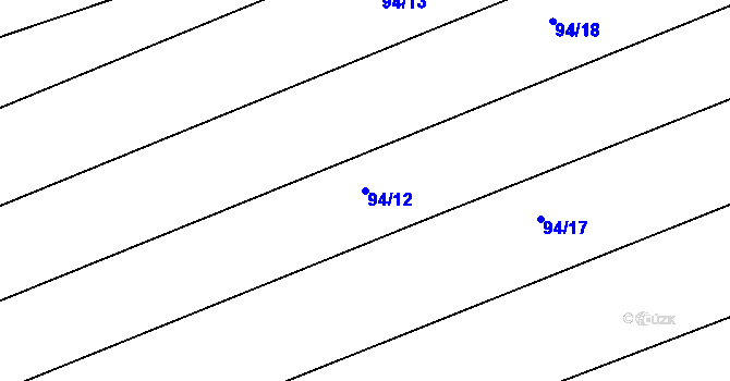 Parcela st. 94/12 v KÚ Kystra, Katastrální mapa