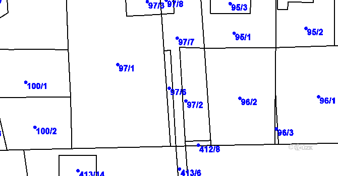 Parcela st. 97/6 v KÚ Slavětín nad Ohří, Katastrální mapa
