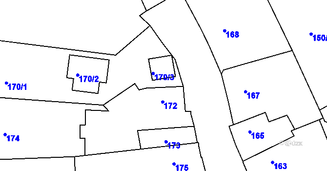 Parcela st. 171 v KÚ Slavětín nad Ohří, Katastrální mapa