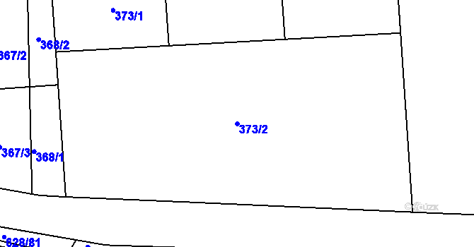 Parcela st. 373/2 v KÚ Slavětín nad Ohří, Katastrální mapa