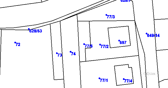 Parcela st. 77/6 v KÚ Slavětín nad Ohří, Katastrální mapa