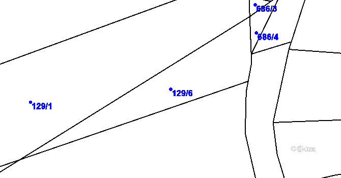 Parcela st. 129/6 v KÚ Slavětín nad Ohří, Katastrální mapa