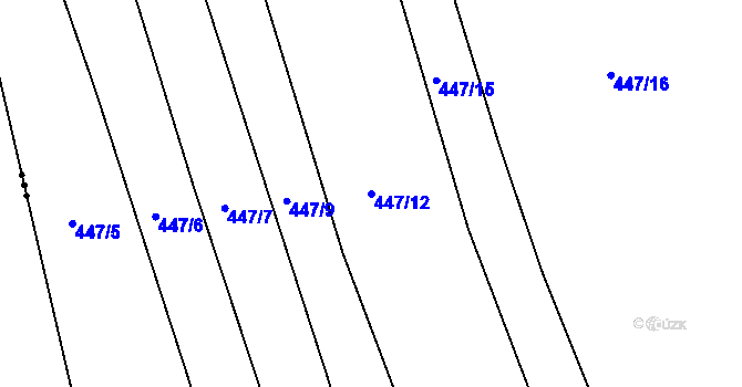 Parcela st. 447/12 v KÚ Slavětín nad Ohří, Katastrální mapa