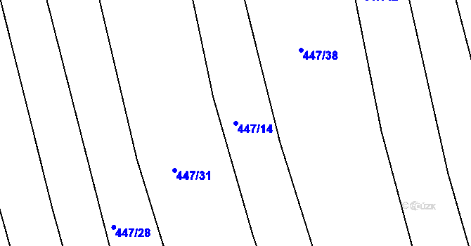 Parcela st. 447/14 v KÚ Slavětín nad Ohří, Katastrální mapa
