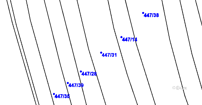 Parcela st. 447/31 v KÚ Slavětín nad Ohří, Katastrální mapa