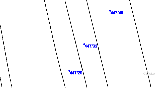 Parcela st. 447/32 v KÚ Slavětín nad Ohří, Katastrální mapa