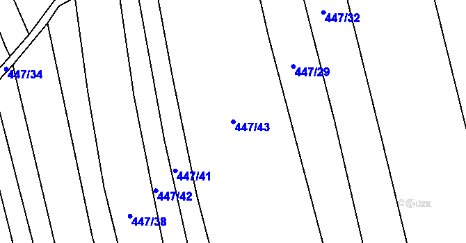 Parcela st. 447/43 v KÚ Slavětín nad Ohří, Katastrální mapa