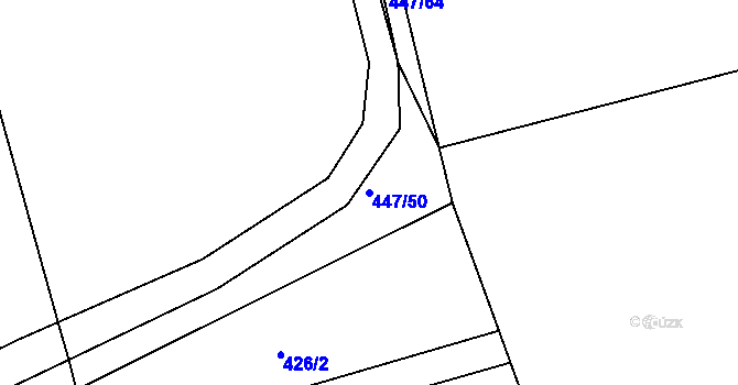 Parcela st. 447/50 v KÚ Slavětín nad Ohří, Katastrální mapa