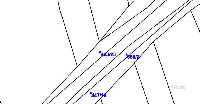 Parcela st. 463/23 v KÚ Slavětín nad Ohří, Katastrální mapa
