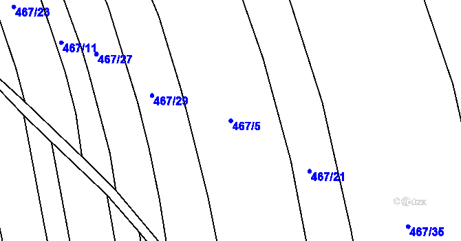 Parcela st. 467/5 v KÚ Slavětín nad Ohří, Katastrální mapa