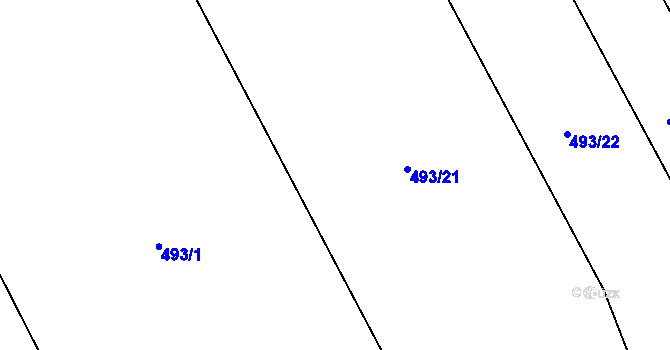 Parcela st. 493/20 v KÚ Slavětín nad Ohří, Katastrální mapa