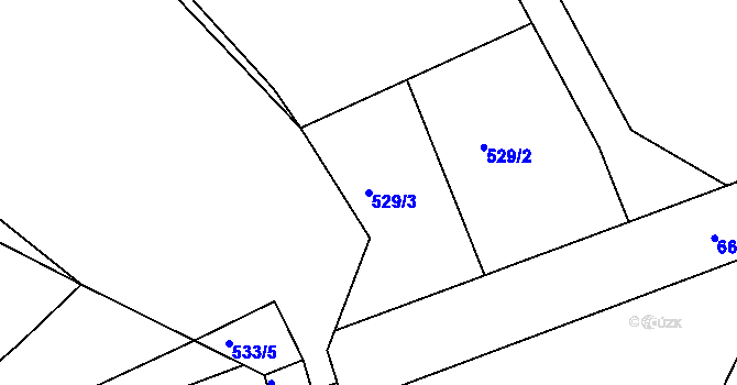 Parcela st. 529/3 v KÚ Slavětín nad Ohří, Katastrální mapa