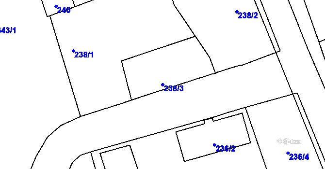 Parcela st. 238/3 v KÚ Slavětín nad Ohří, Katastrální mapa