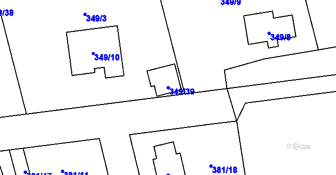 Parcela st. 349/39 v KÚ Slavětín nad Ohří, Katastrální mapa