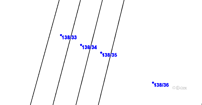 Parcela st. 138/35 v KÚ Ješov, Katastrální mapa