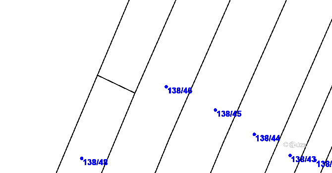 Parcela st. 138/46 v KÚ Ješov, Katastrální mapa