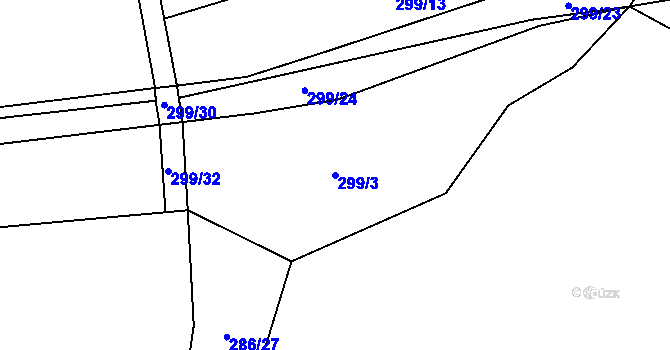 Parcela st. 299/3 v KÚ Slavětín u Litovle, Katastrální mapa