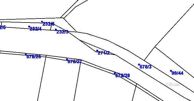 Parcela st. 271/2 v KÚ Slavětín u Litovle, Katastrální mapa