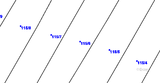 Parcela st. 115/6 v KÚ Slavětín u Litovle, Katastrální mapa