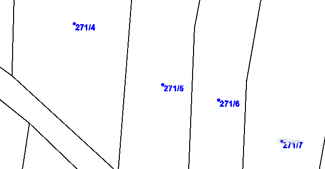 Parcela st. 271/5 v KÚ Slavětín u Litovle, Katastrální mapa