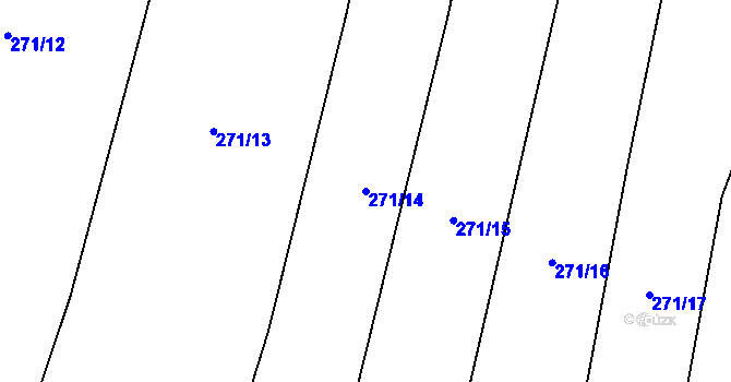 Parcela st. 271/14 v KÚ Slavětín u Litovle, Katastrální mapa