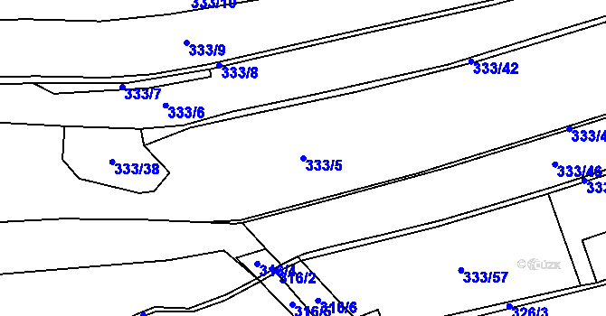 Parcela st. 333/5 v KÚ Slavětín u Litovle, Katastrální mapa