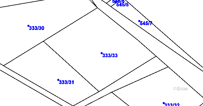 Parcela st. 333/33 v KÚ Slavětín u Litovle, Katastrální mapa