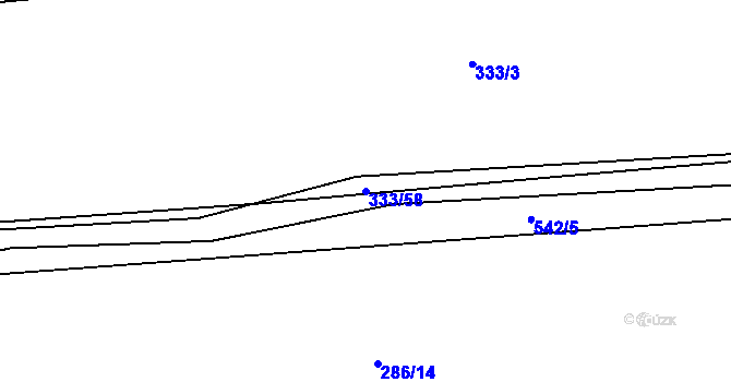 Parcela st. 333/58 v KÚ Slavětín u Litovle, Katastrální mapa