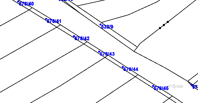 Parcela st. 578/43 v KÚ Slavětín u Litovle, Katastrální mapa