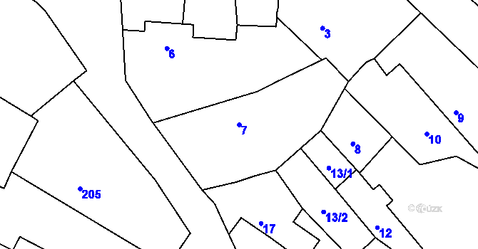 Parcela st. 7 v KÚ Slavětín nad Metují, Katastrální mapa
