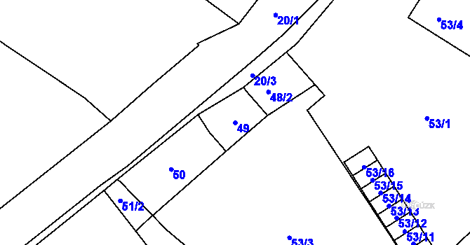 Parcela st. 49 v KÚ Slavětín nad Metují, Katastrální mapa