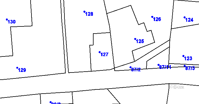 Parcela st. 127 v KÚ Slavětín nad Metují, Katastrální mapa