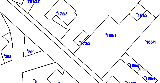 Parcela st. 172/2 v KÚ Slavětín nad Metují, Katastrální mapa