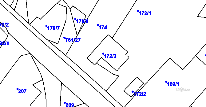 Parcela st. 172/3 v KÚ Slavětín nad Metují, Katastrální mapa