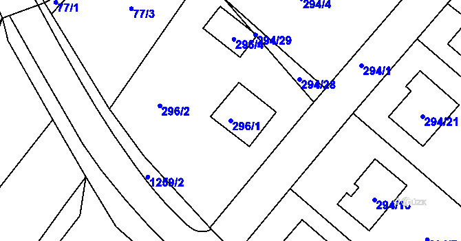 Parcela st. 296/1 v KÚ Slavětín nad Metují, Katastrální mapa