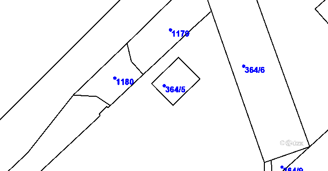 Parcela st. 364/5 v KÚ Slavětín nad Metují, Katastrální mapa