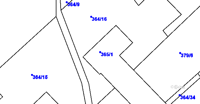 Parcela st. 365/1 v KÚ Slavětín nad Metují, Katastrální mapa