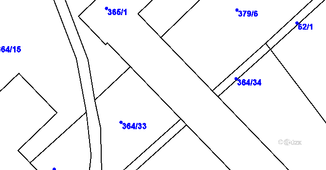 Parcela st. 365/2 v KÚ Slavětín nad Metují, Katastrální mapa