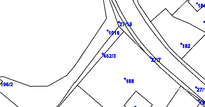 Parcela st. 452/3 v KÚ Slavětín nad Metují, Katastrální mapa