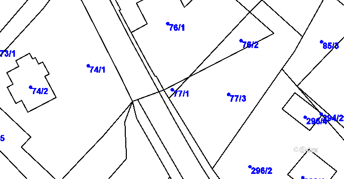 Parcela st. 77/1 v KÚ Slavětín nad Metují, Katastrální mapa