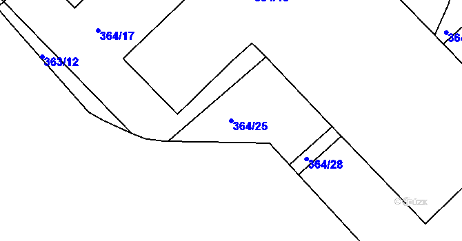 Parcela st. 364/25 v KÚ Slavětín nad Metují, Katastrální mapa