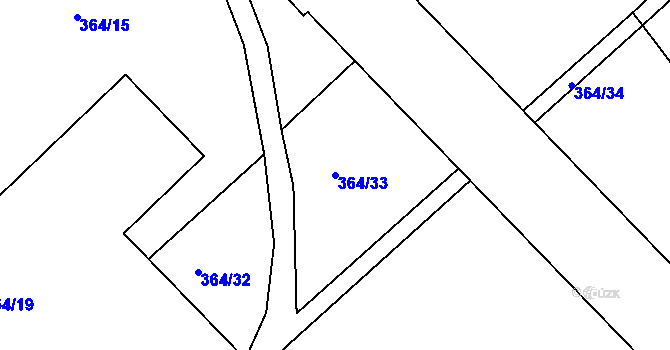 Parcela st. 364/33 v KÚ Slavětín nad Metují, Katastrální mapa