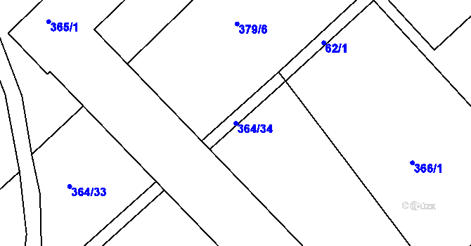 Parcela st. 364/34 v KÚ Slavětín nad Metují, Katastrální mapa