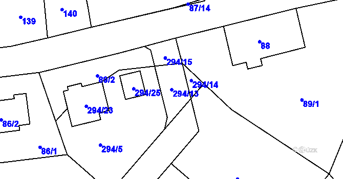 Parcela st. 294/13 v KÚ Slavětín nad Metují, Katastrální mapa