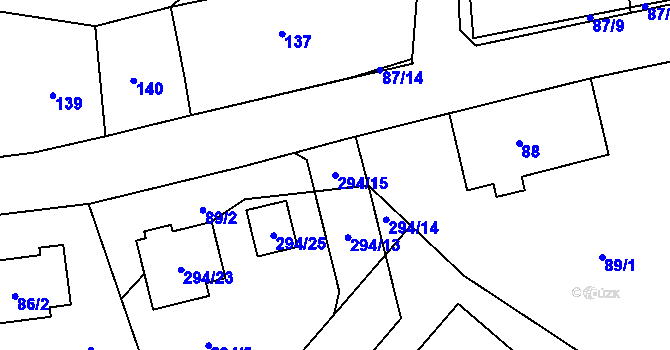 Parcela st. 294/15 v KÚ Slavětín nad Metují, Katastrální mapa