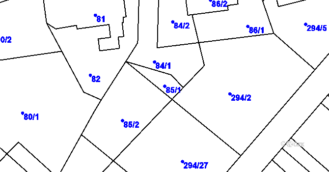 Parcela st. 85/1 v KÚ Slavětín nad Metují, Katastrální mapa